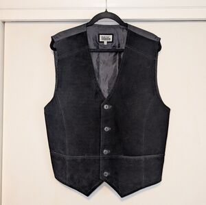 Vintage Basic Editions Black Suede Leather Vest